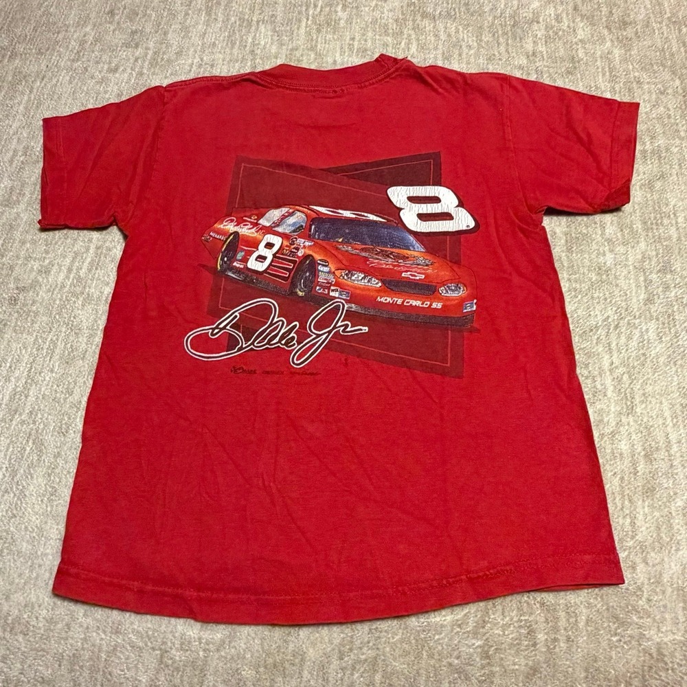 Vintage Dale Earnhardt Jr #8 NASCAR Youth Red T Shirt Size S 6-8 Racing